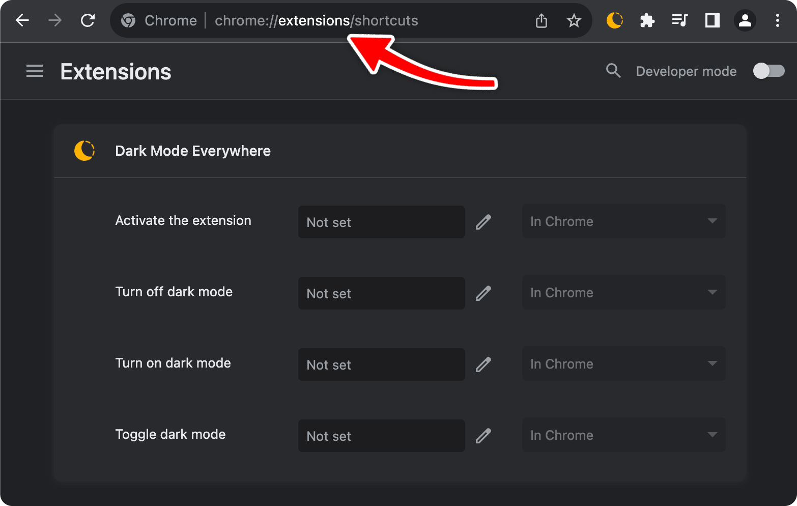 Keyboard shortcuts - empty