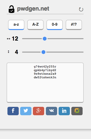pwdgen screenshot