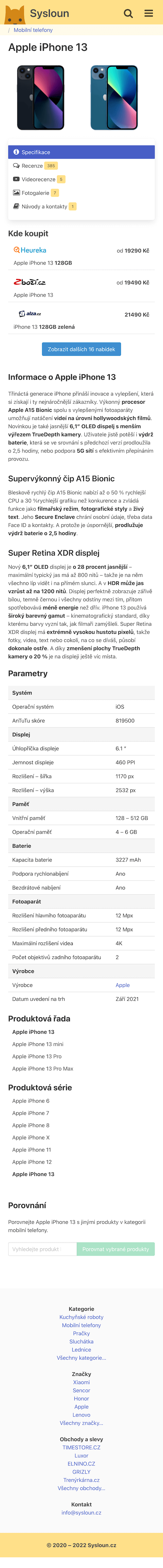 Sysloun.cz screenshot
