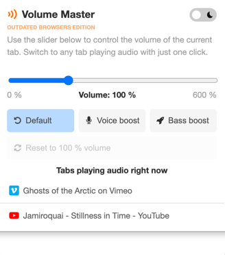 Volume Master - outdated browsers edition screenshot